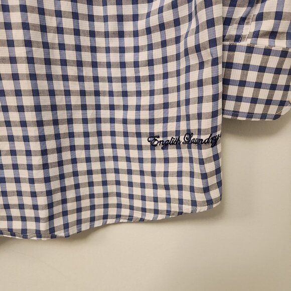 English Laundry Shirt Long Sleeve Button Up Flip Cuff Mens Size 15.5 32/33 - Picture 7 of 16